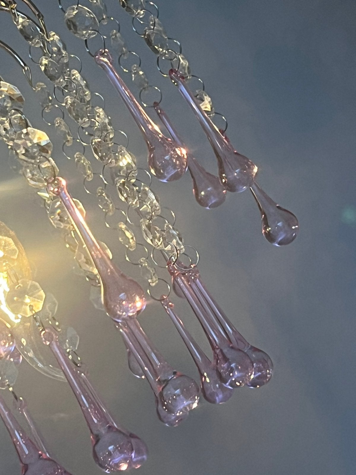 Foto 9 van 8 beschikbaar! Roze Teardrop kroonluchters hanglampen