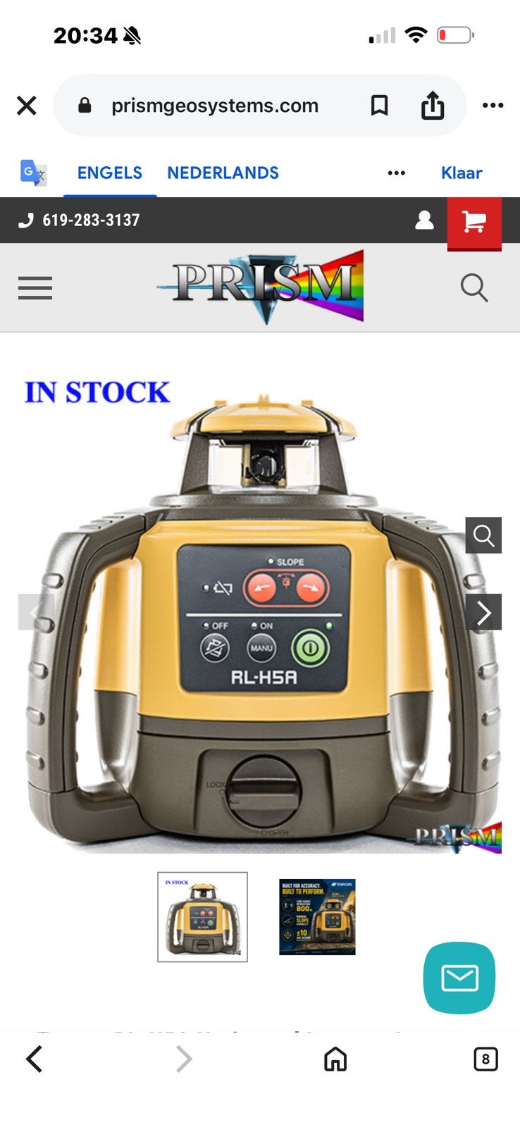 Topcon rh-5 bouwlaser, Ophalen of Verzenden, Zo goed als nieuw, Elektrisch