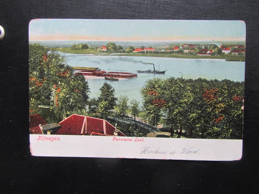 Nijmegen Panorama Lent met stoomboot 1905, Verzamelen, Ansichtkaarten | Nederland, Ophalen of Verzenden, Voor 1920, Gelderland
