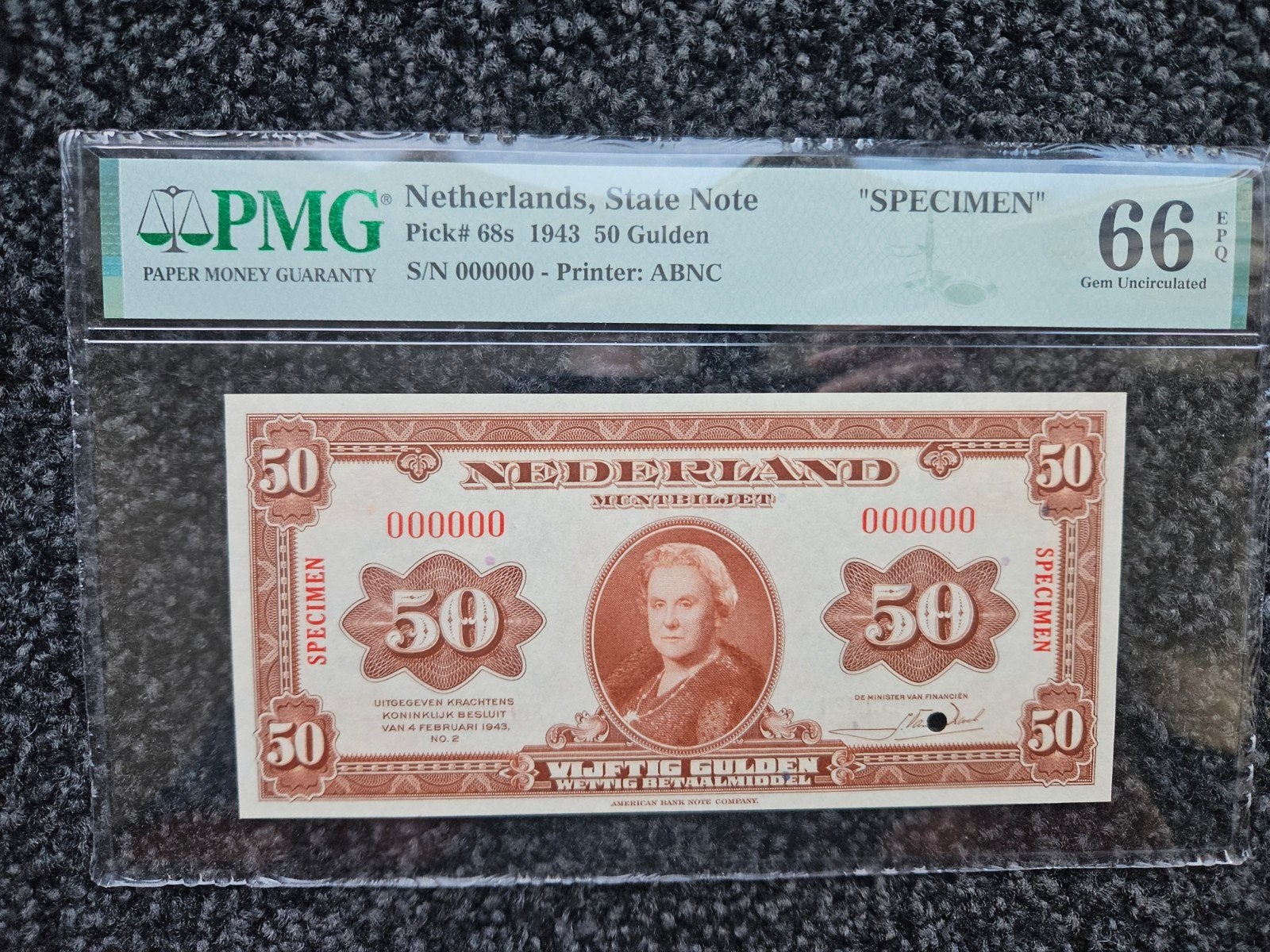 50 gulden 1943 specimen, Ophalen of Verzenden, Zuidoost-Azië
