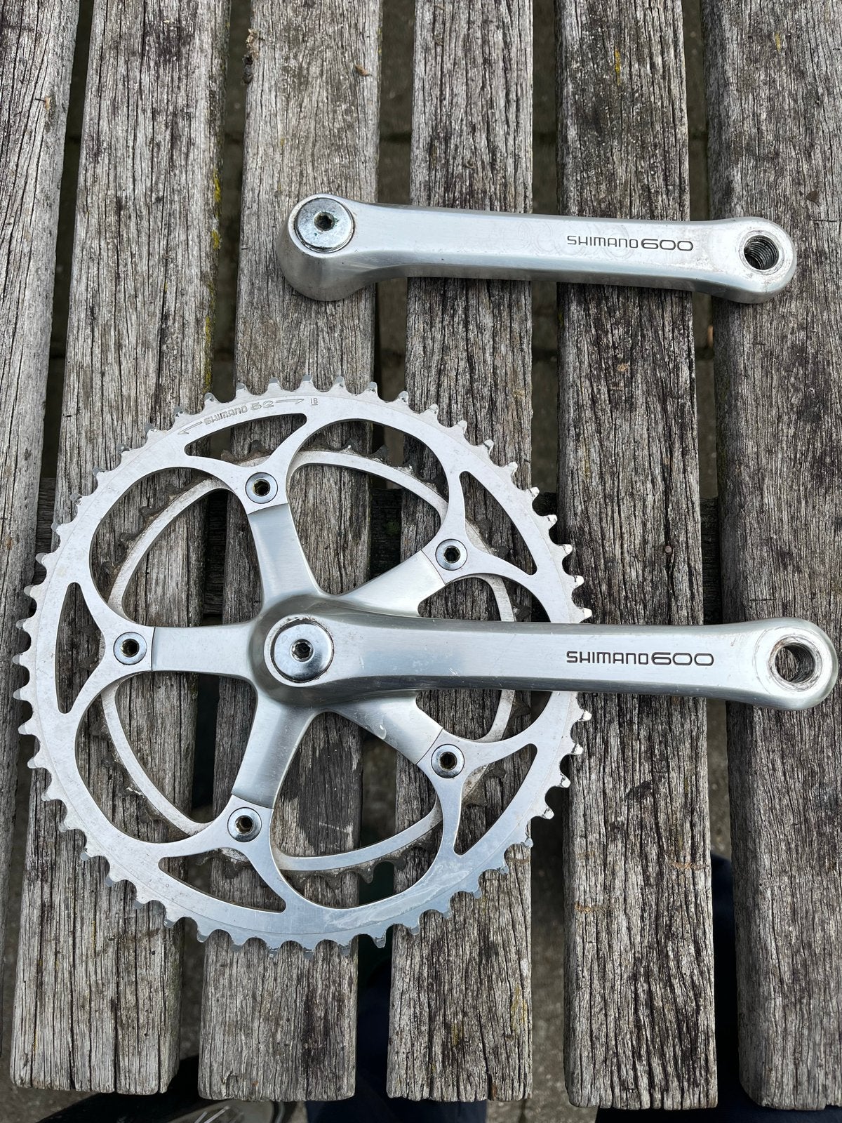 Shimano 600 Crankstel FC-6207 - Vintage Racefiets Onderdeel, Fietsen en Brommers, Crankstel of Pedalen, Gebruikt, Ophalen of Verzenden