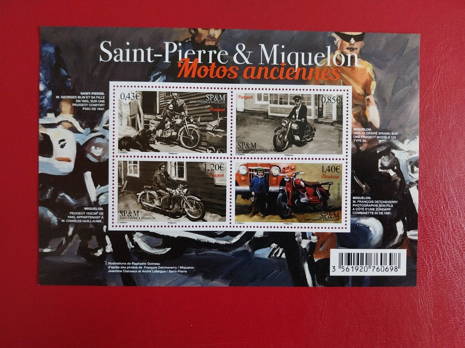 Strips Pierre &Miquelon blok motoren 2017 postfris, Ophalen of Verzenden, Dier of Natuur
