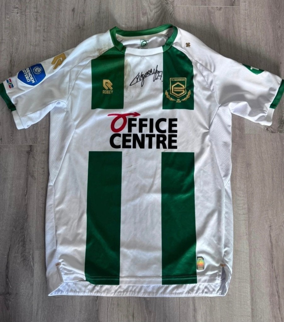 Fc Groningen Matchwornshirts Cyril Ngonge, Ophalen of Verzenden, Zo goed als nieuw, Overige binnenlandse clubs, Shirt