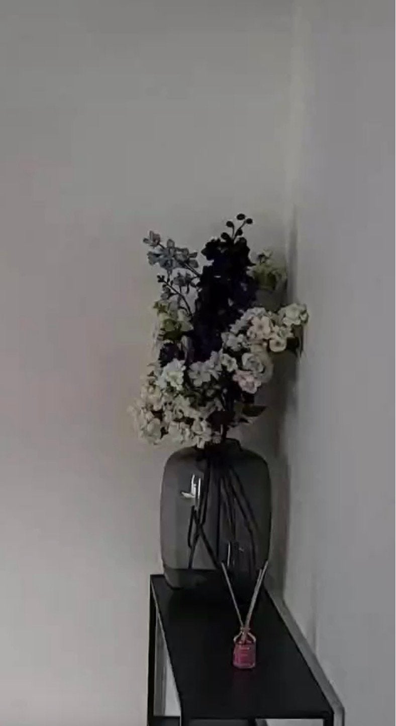 Vaas met decoratie bloemen, Ophalen, Zo goed als nieuw