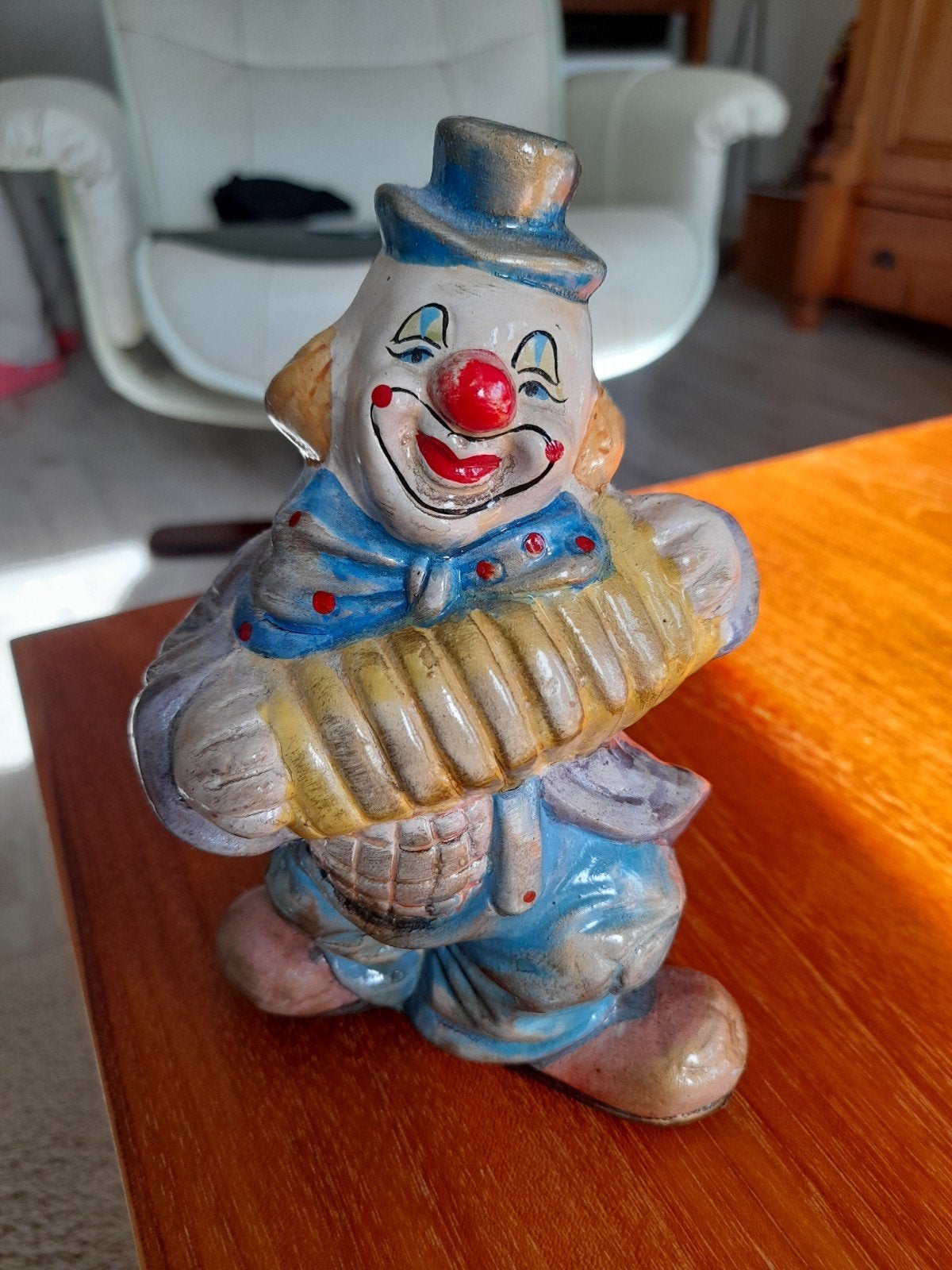 Vintage Clown Spaarpot met Accordeon, Ophalen