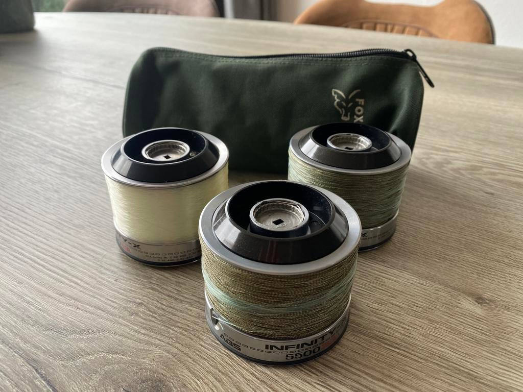 Drie maal spoelen Daiwa Infinity 5500, Watersport en Boten, Ophalen of Verzenden, Zo goed als nieuw, Molen