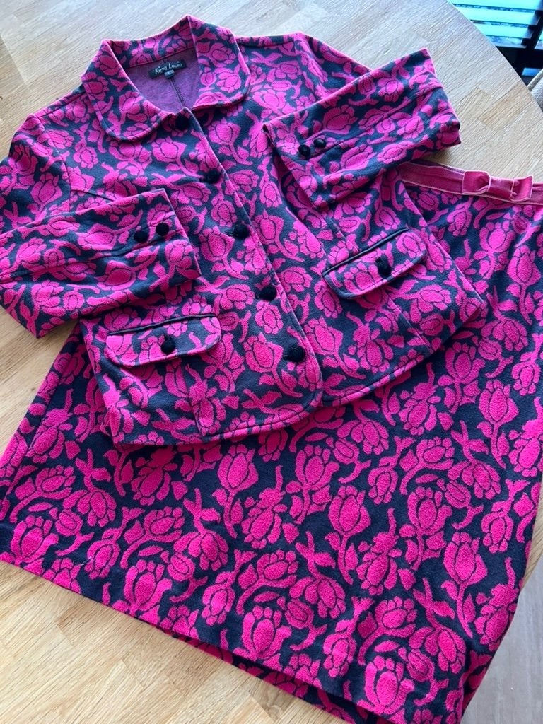 King Louie maat L fuchsia roze set kostuum pak 2769, Kostuum of Pak, Maat 42/44 (L), Ophalen of Verzenden, Zo goed als nieuw