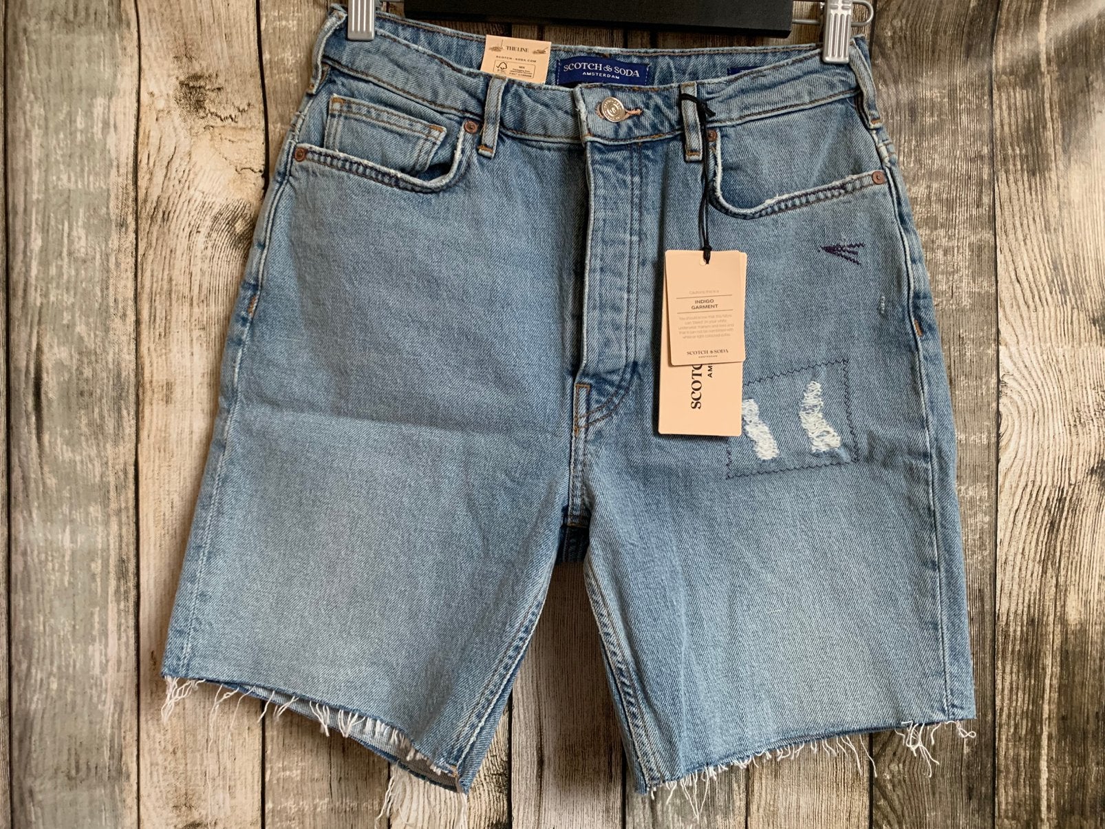 Scotch & Soda the line nieuwe dames jeans short (Maat W28), Verzenden, Nieuw, Blauw, W28 - W29 (confectie 36)