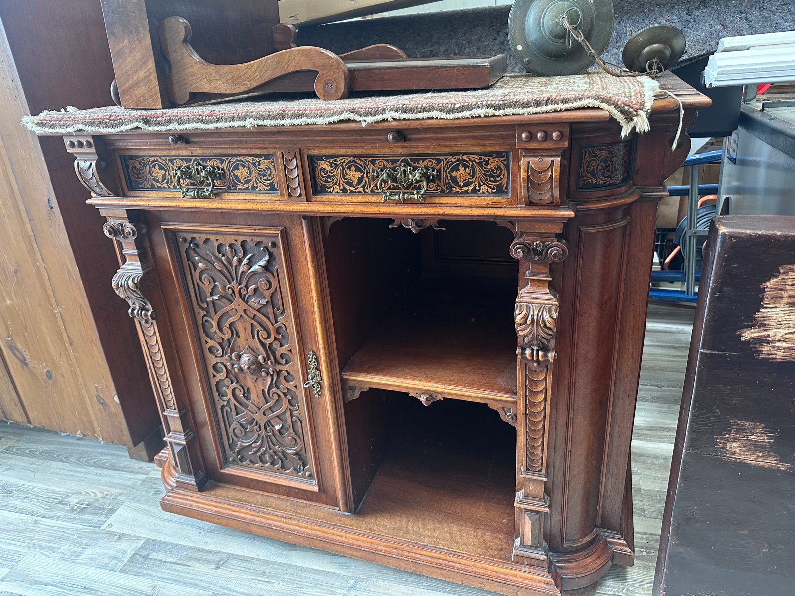 Antieke kast met schrijfla, Antiek en Kunst, Ophalen