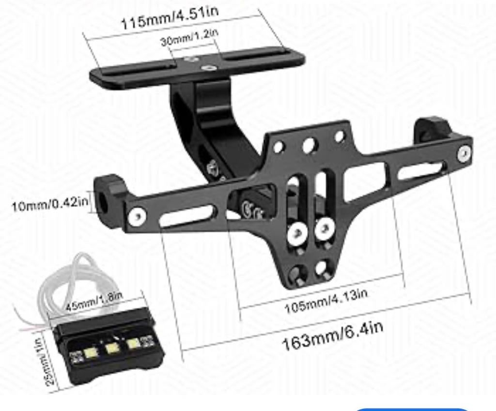Universele kentekenplaathouder motor met led-verlichting, Motoren, Accessoires | Overige, Nieuw, Ophalen