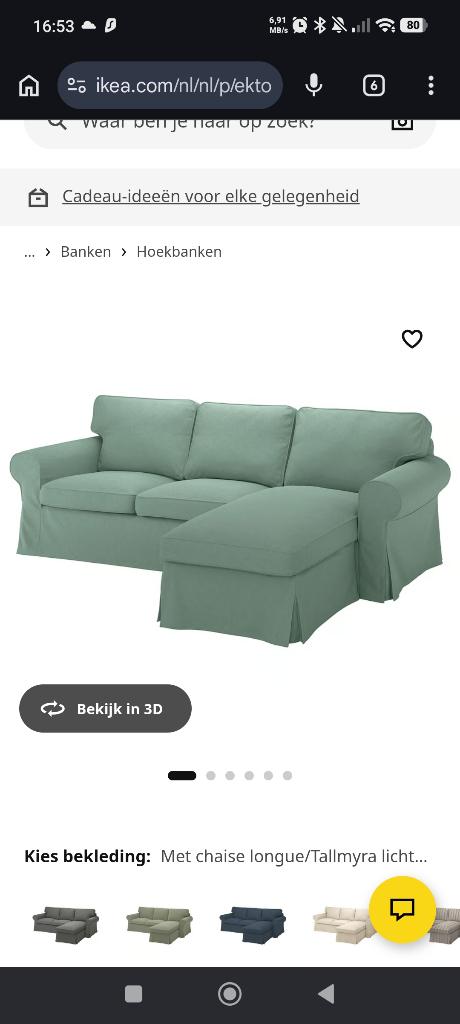 Ektorp lounge 3 zits, Huis en Inrichting, Ophalen, Driepersoons, 75 tot 100 cm, Zo goed als nieuw