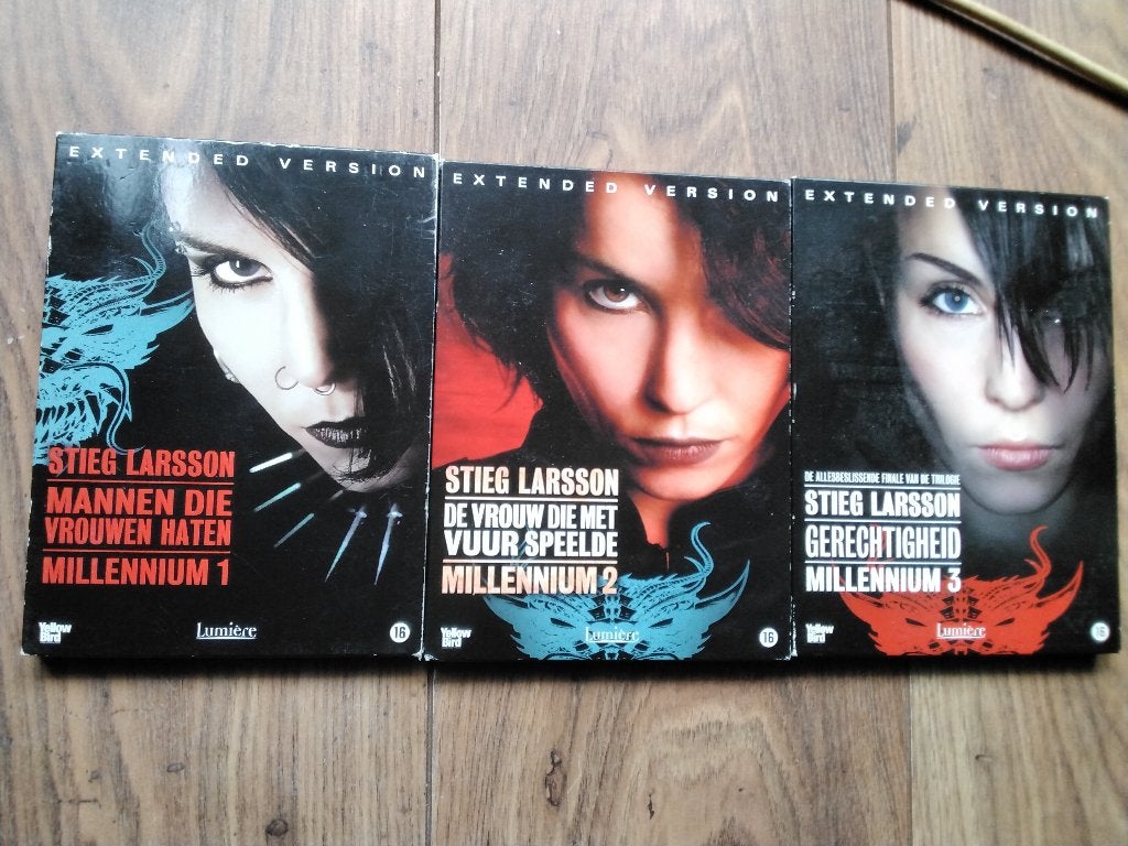 Millennium 1 2 en 3 extended version compleet,  3 dvds, orig, Vanaf 16 jaar, Speciale editie, Nederlands, Actiethriller