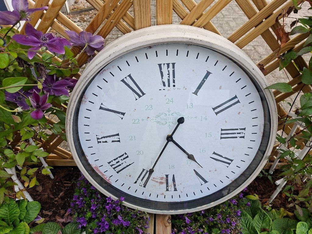 vintage ronde klok, Huis en Inrichting, Woonaccessoires | Klokken, Ophalen of Verzenden, Gebruikt, Analoog, Wandklok