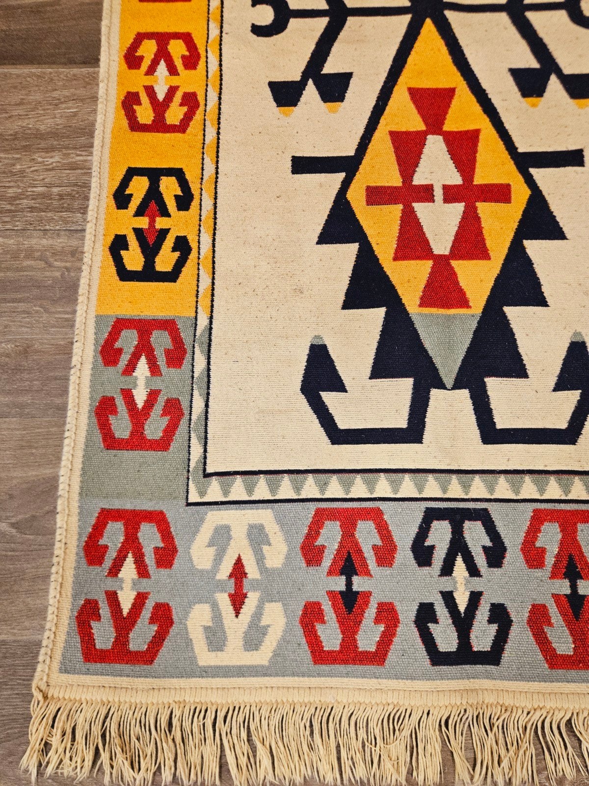 Handgeweven Kelim Tapijt. prachtige kleuren en patronen!, Huis en Inrichting, 200 cm of meer, Ophalen of Verzenden, Zo goed als nieuw