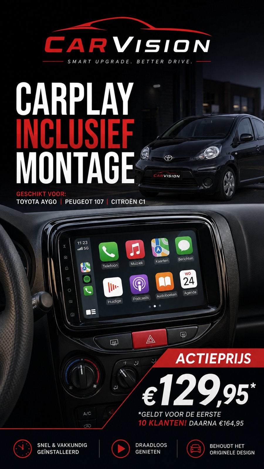 Apple carplay installment, Ophalen of Verzenden, Nieuw, Nederland, Update