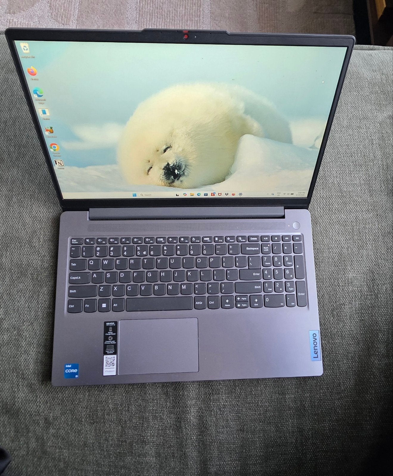 Lenovo laptop met kleine kras aan de buitenkant, Computers en Software, Windows Laptops, Ophalen, Gebruikt, 8 GB, SSD