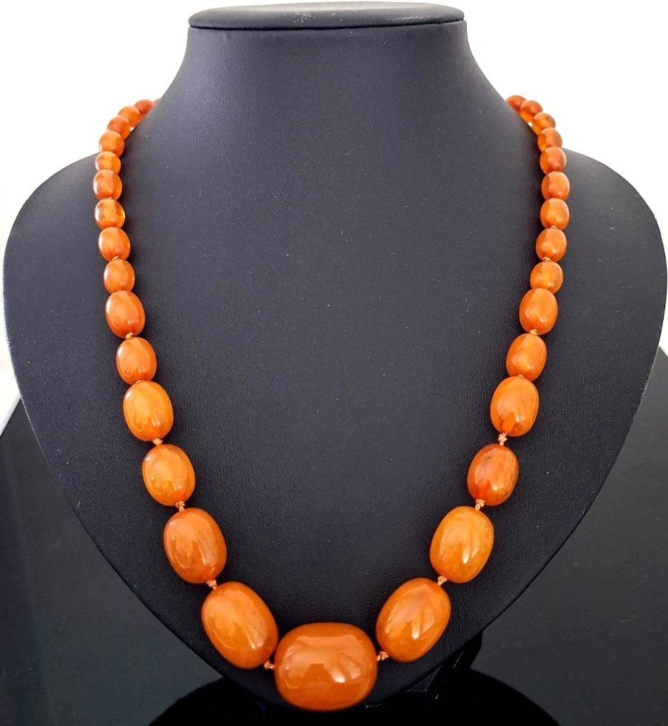 Schitterende Antieke Baltische Amber 14-Kt Goud Ketting, Ophalen of Verzenden, Goud, Ketting, Met edelsteen