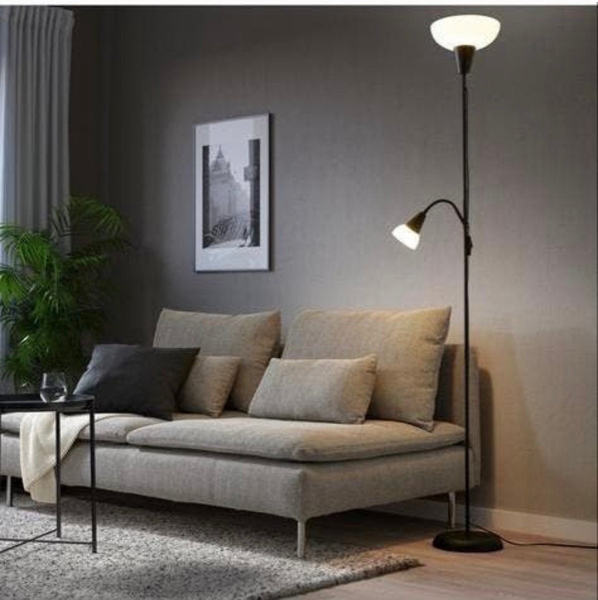 IKEA Not Vloerlamp met leeslamp, Huis en Inrichting, Lampen | Vloerlampen, Ophalen, Zo goed als nieuw, Metaal, 150 tot 200 cm