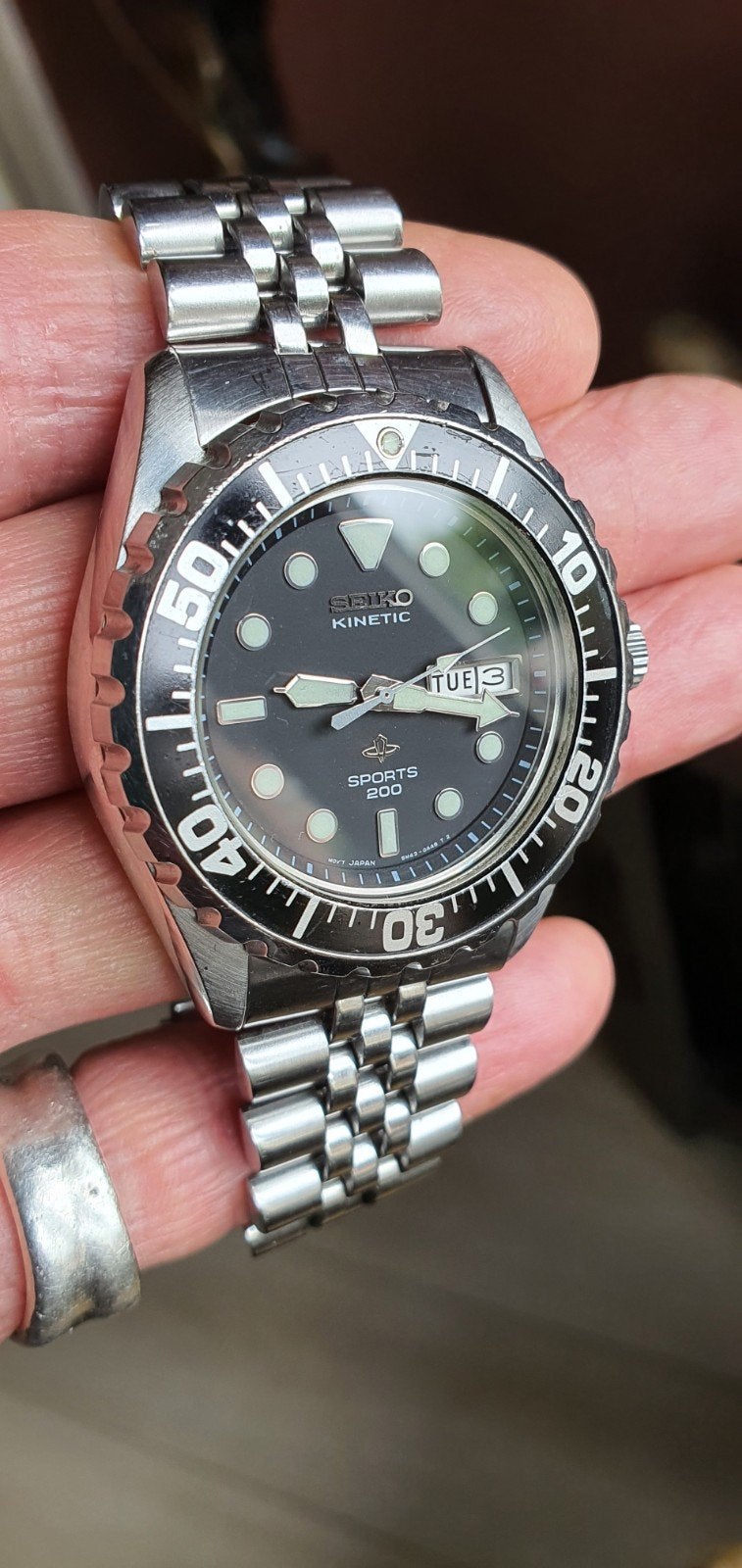 Seiko kinetic sport 200 submarine, Ophalen of Verzenden, Zo goed als nieuw, Staal, Seiko