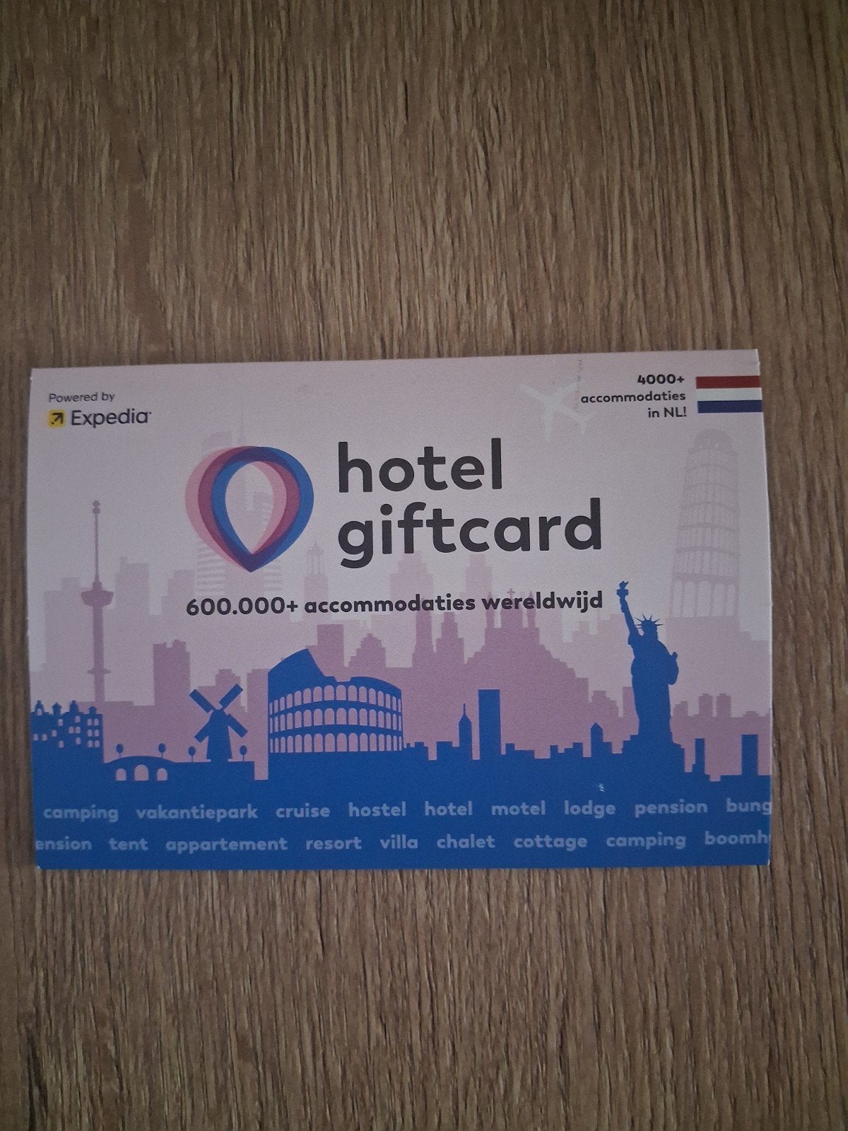 hotel giftcard, Drie personen of meer, Cadeaubon, Overige typen