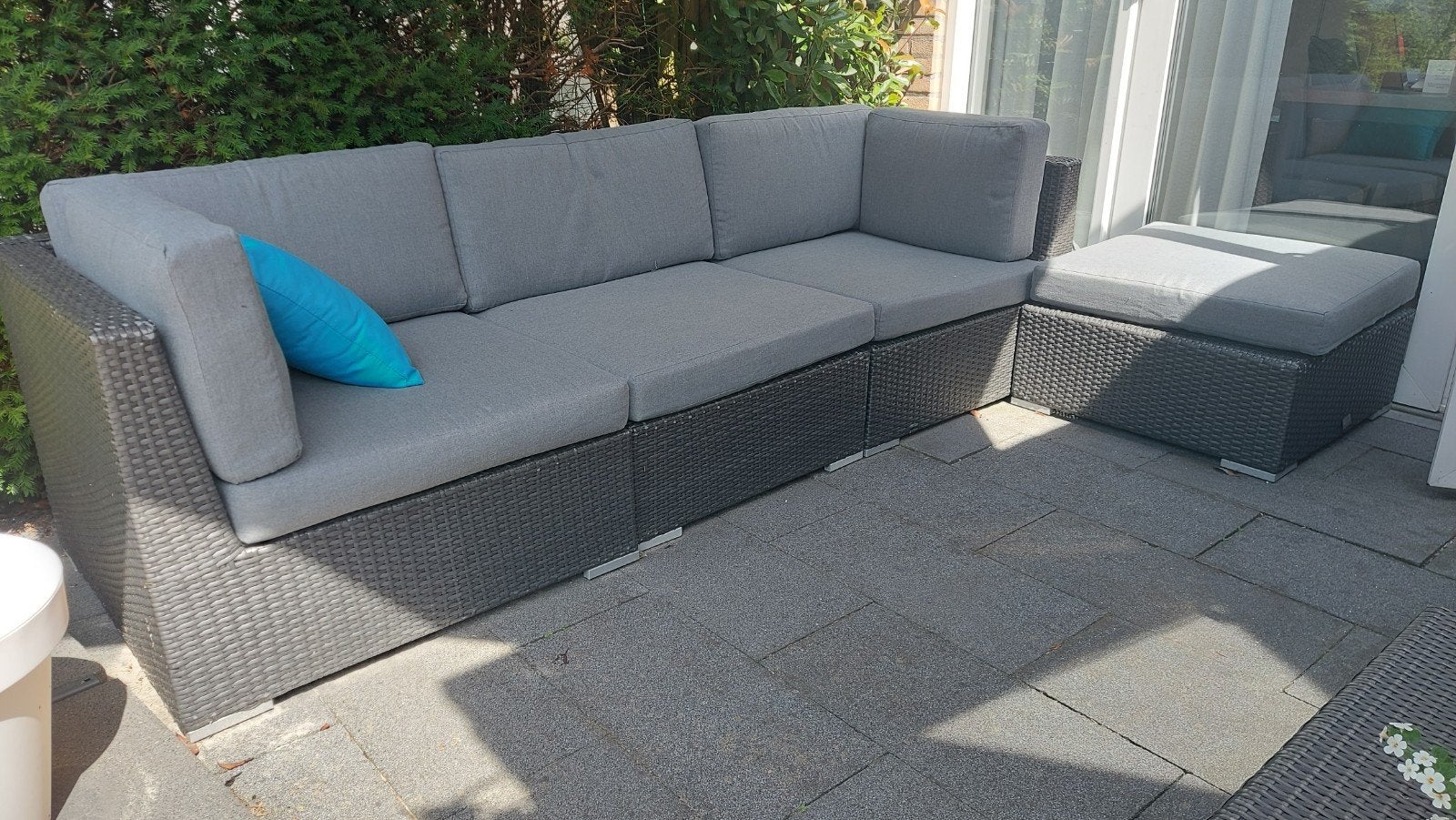Wicker loungeset van bois Le duc, Ophalen, 4 zitplaatsen, Zo goed als nieuw, Loungeset