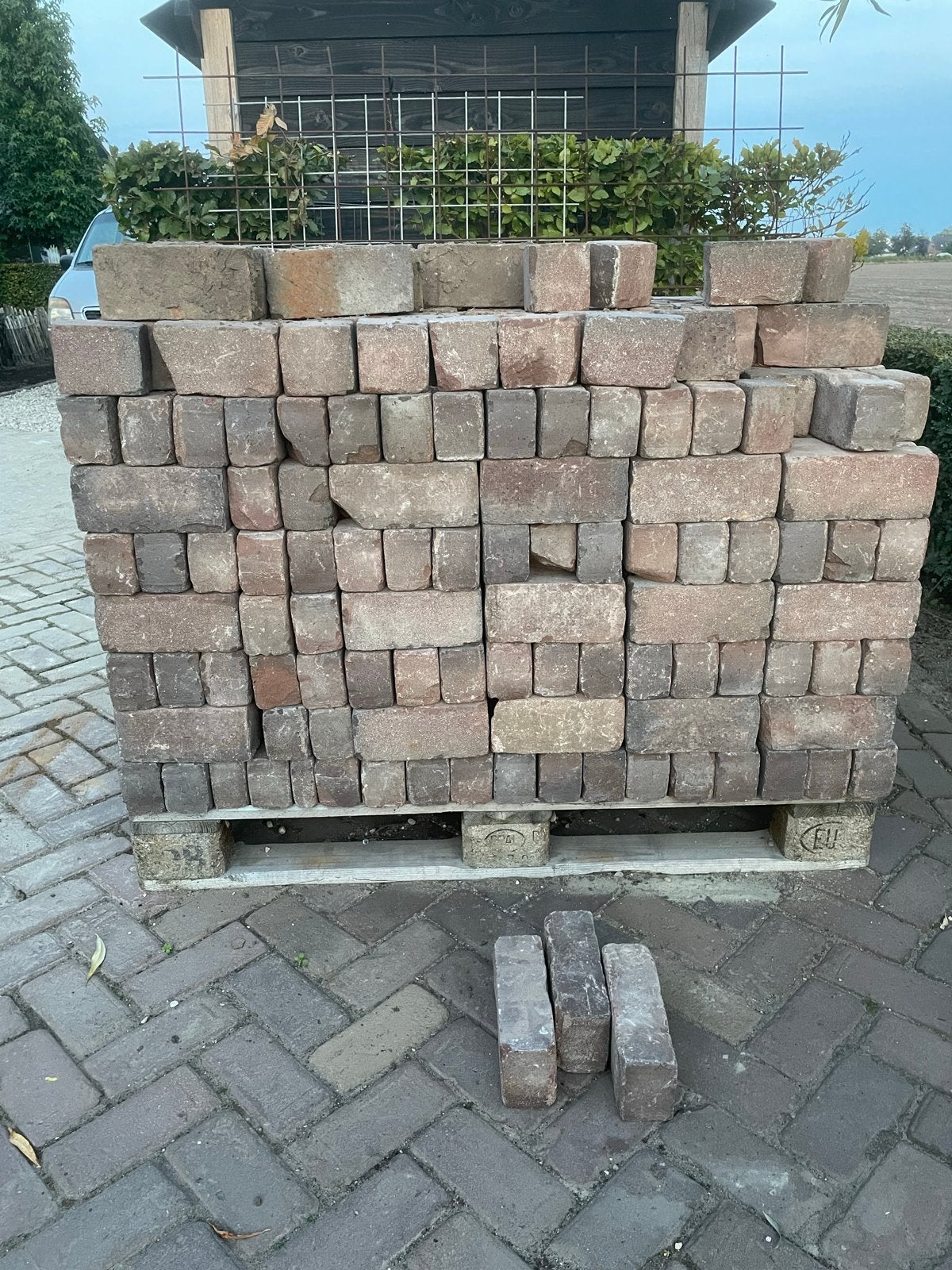 7 m2 Gebakken dikformaat voor tuin of bestrating, Ophalen of Verzenden, Gebruikt, Klinkers