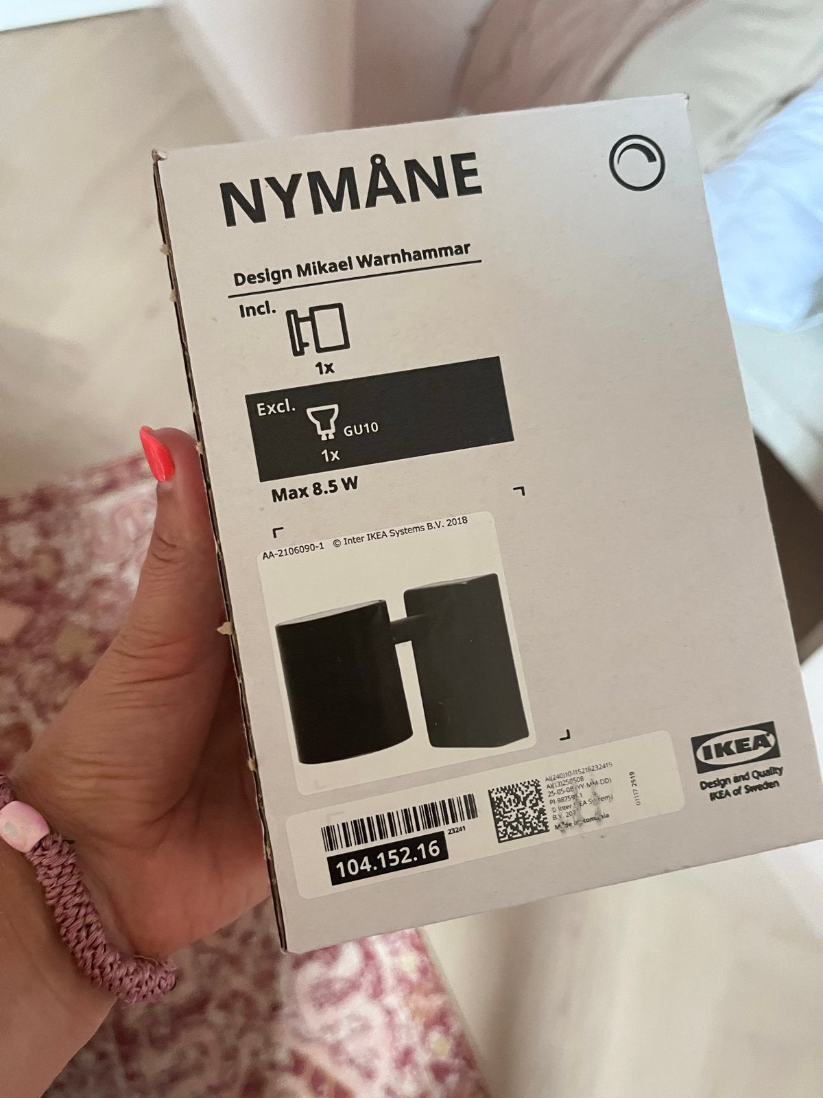 IKEA Nymåne Opbouwspot Zwart - Design Mikael Warnhammar, Verstelbaar, GU10, Opbouwspot, Nieuw