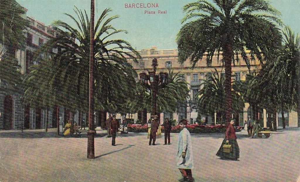 703-220-003 Barcelona Plaza Real, Verzenden, Voor 1920, Spanje