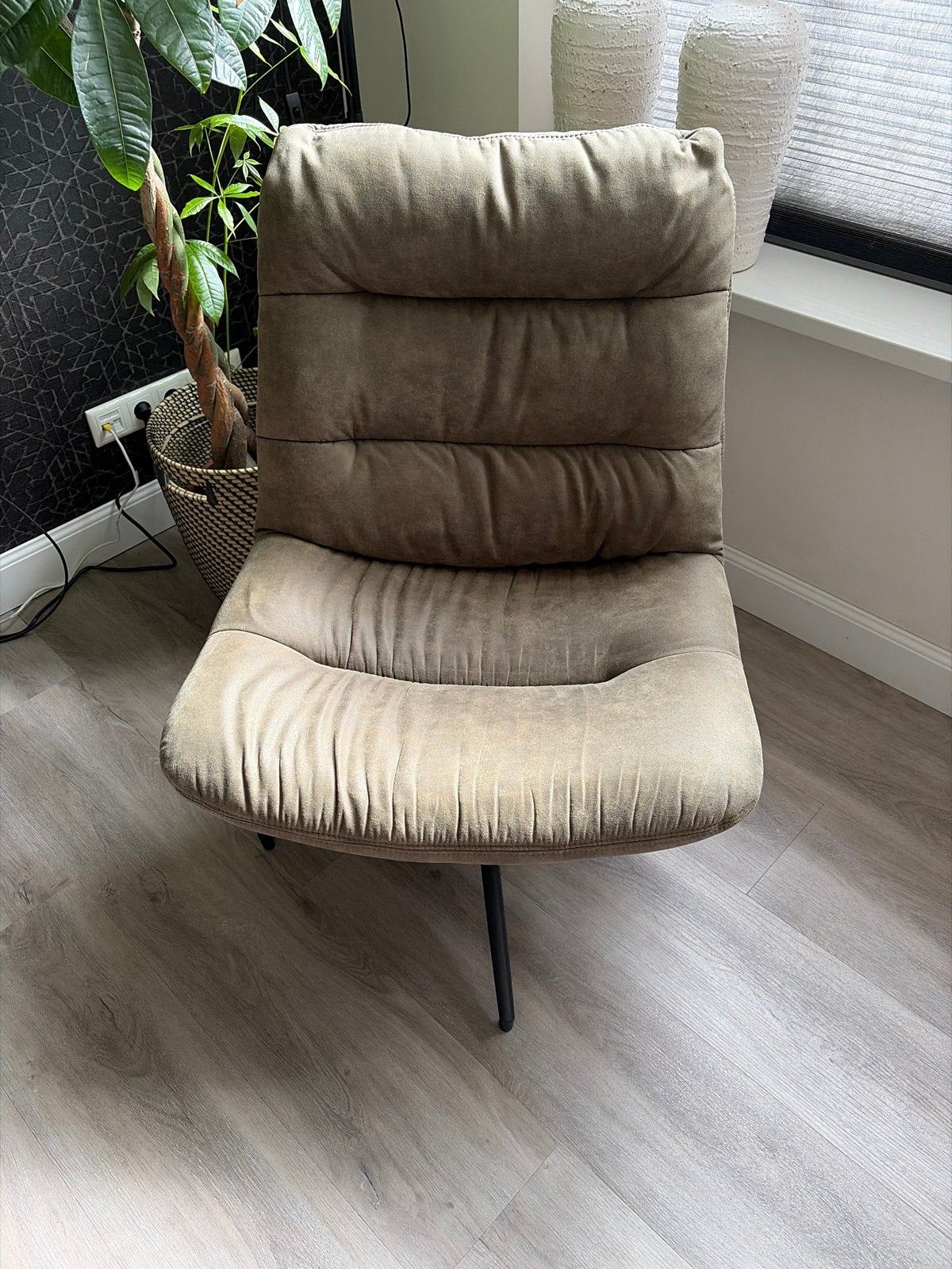 Groene draai fauteuil, Huis en Inrichting, Fauteuils, Gebruikt, Stof, 50 tot 75 cm, 75 tot 100 cm, Ophalen