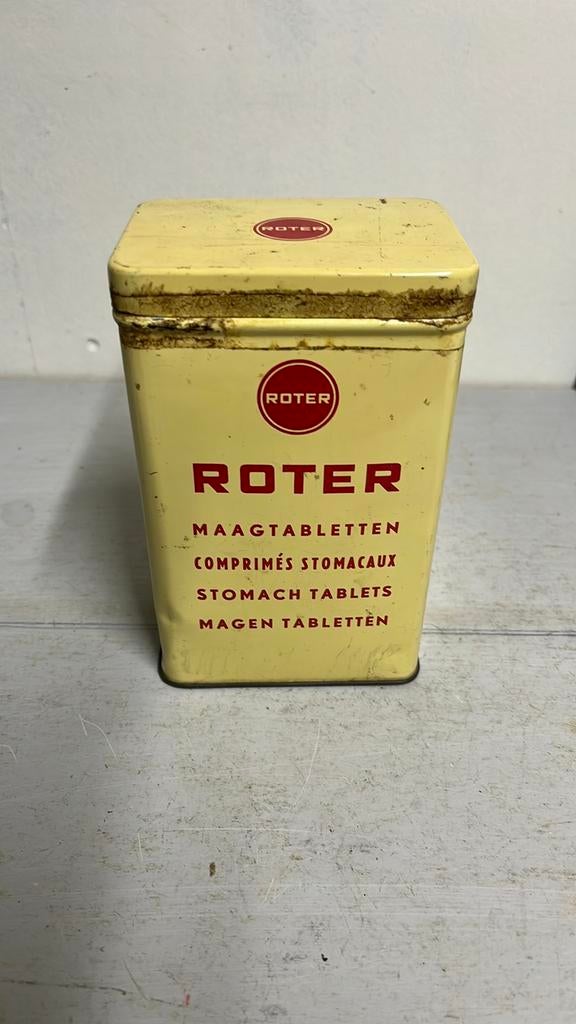 Antiek Blikje Roter maagtabletten, Verzamelen, Ophalen of Verzenden, Gebruikt, Overige