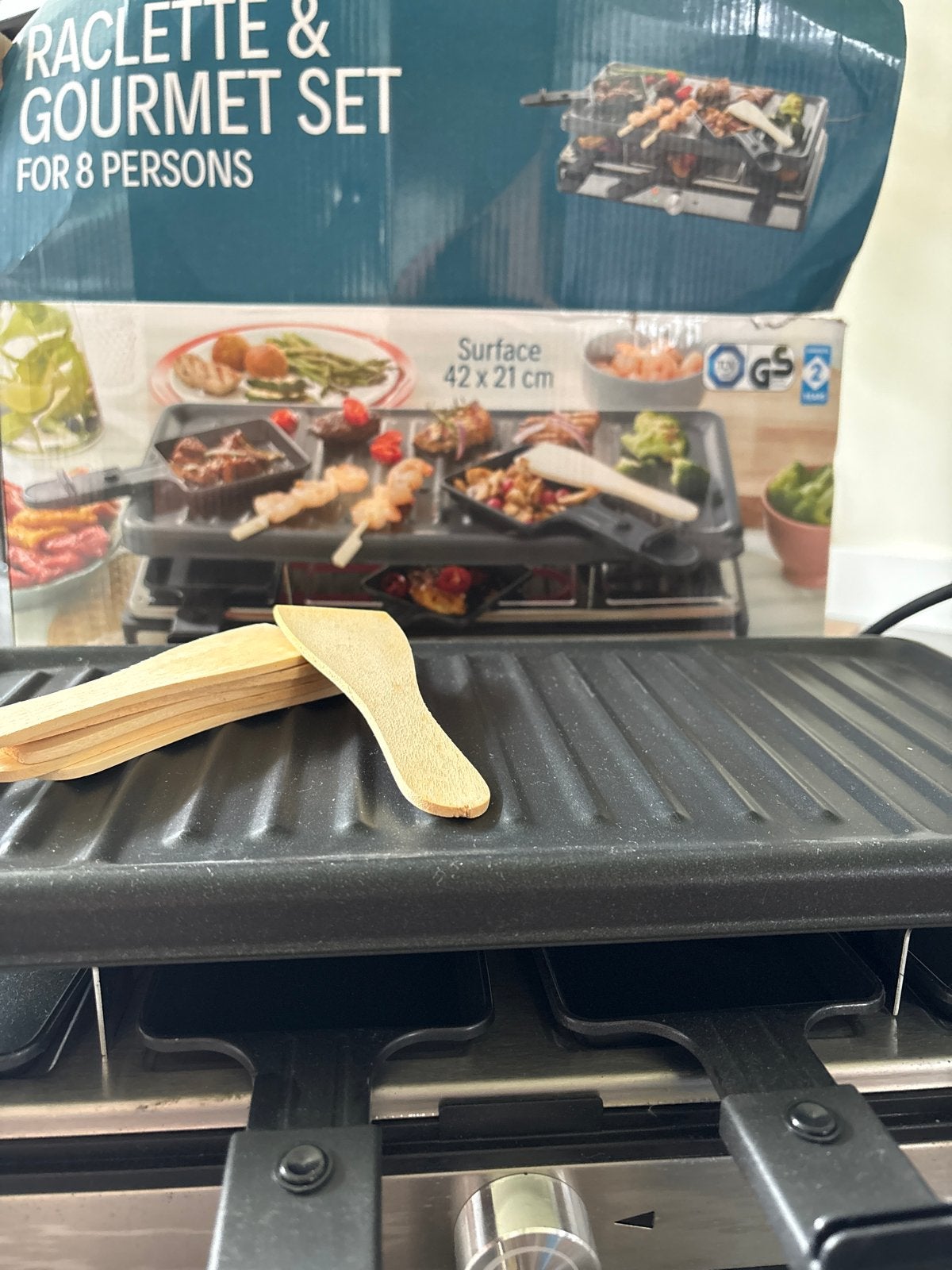 Raclette en gourmet set voor 8 personen - ZGAN in doos, Ophalen of Verzenden, Zo goed als nieuw, 8 personen of meer