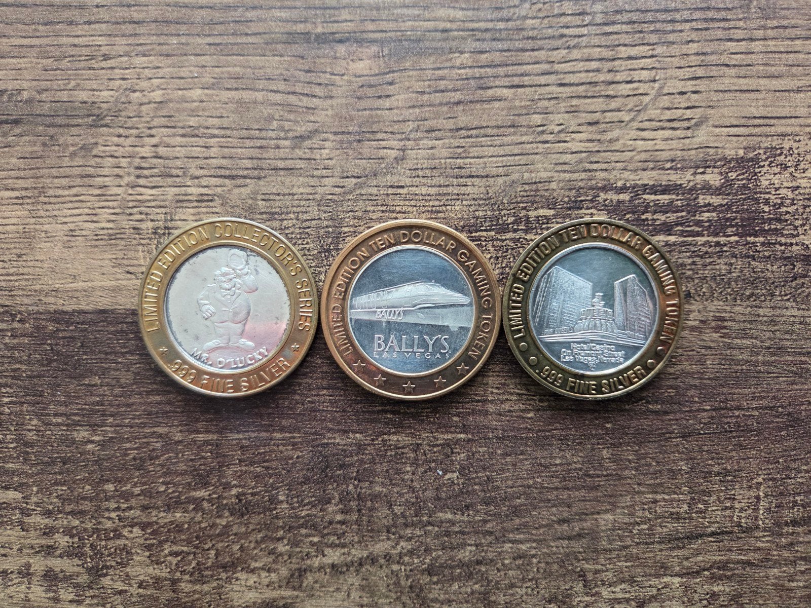 3 vintage zilveren casino tokens Amerika .999 zilver rare, Ophalen of Verzenden