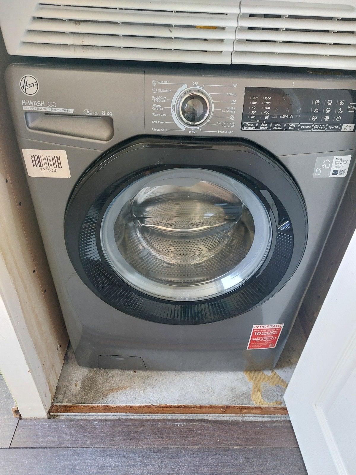 hoover wasmachine, Ophalen, Gebruikt, 1200 tot 1600 toeren, 85 tot 90 cm