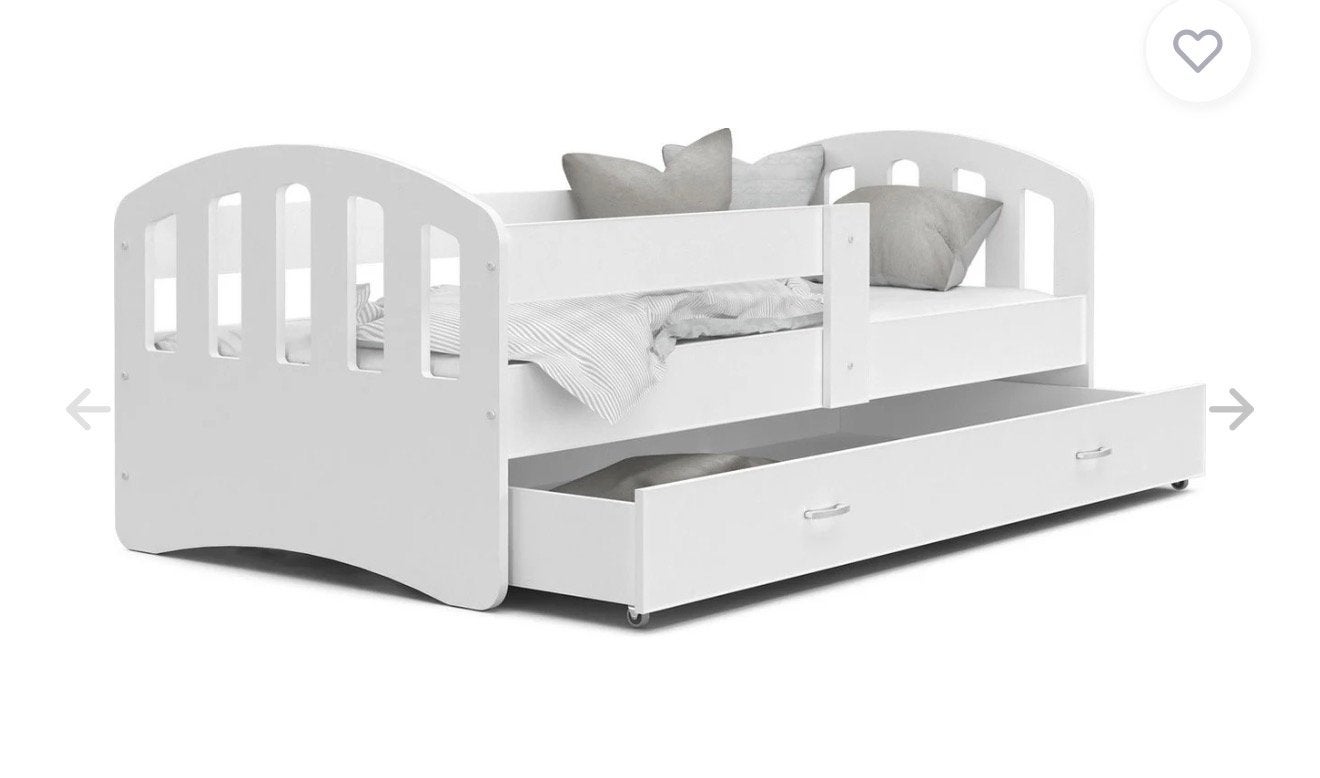 MDF Compleet Wit kinderbed met opberglade - 90x200 cm, Ophalen, Eenpersoons, Wit, Nieuw