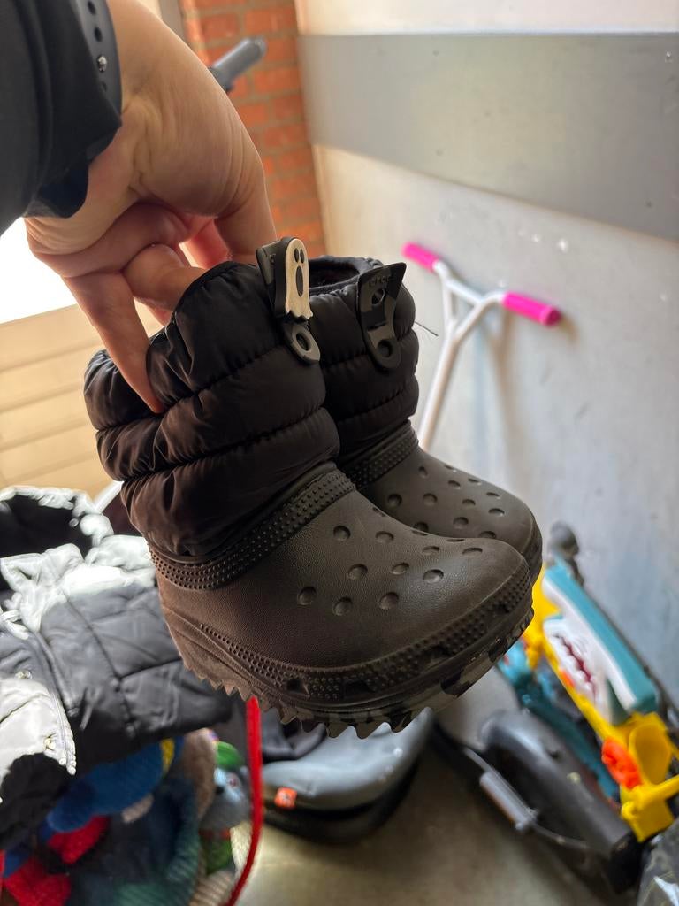 Zwarte Crocs laarzen maat 7, Kinderen en Baby's, Ophalen of Verzenden, Gebruikt, Jongen of Meisje, Laarzen