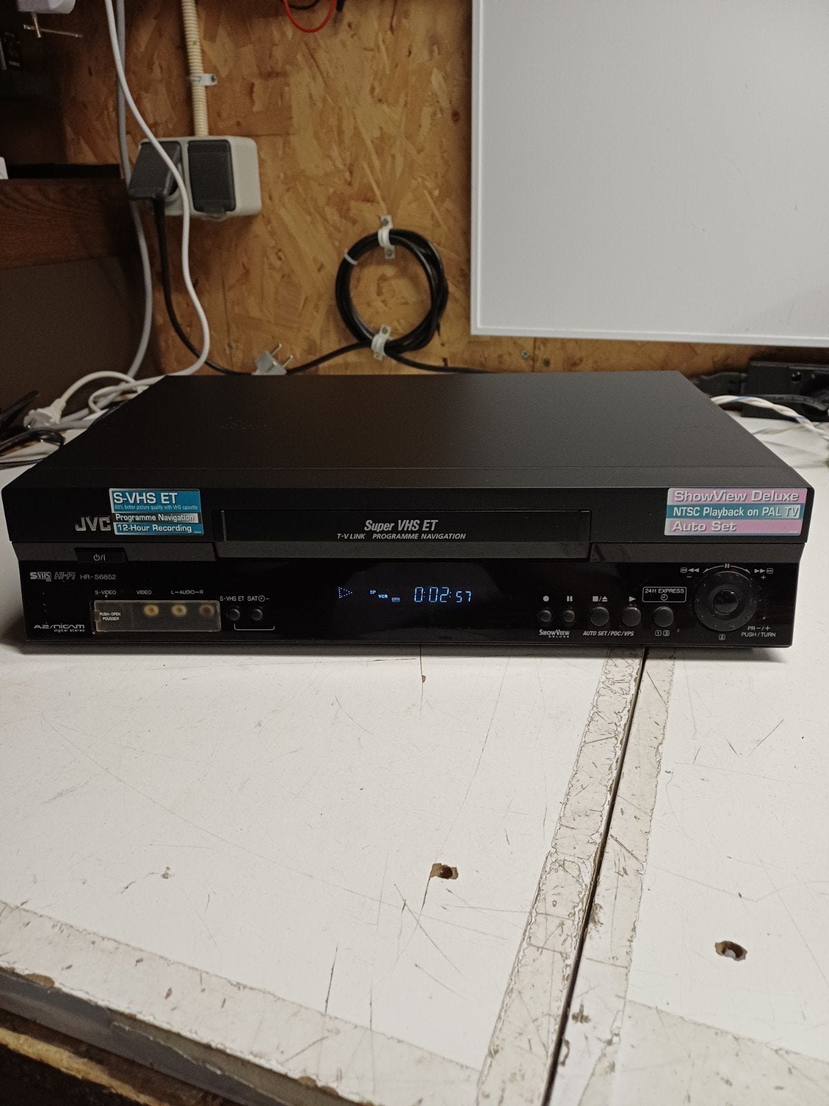 JVC HR-S6852 Super VHS ET VCR - NTSC/PAL - Werkt, Ophalen of Verzenden, Gebruikt, VHS-speler of -recorder