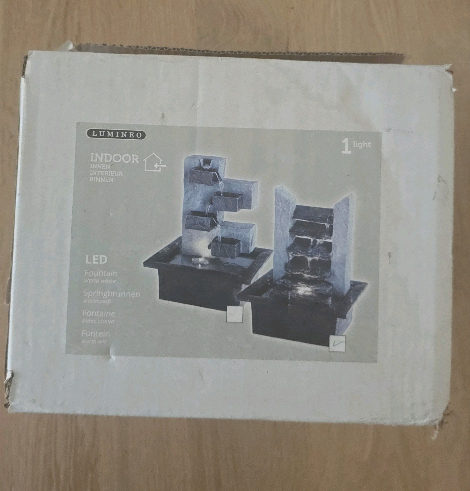 Lumineo Indoor LED Waterfontein - Nieuw in doos, Nieuw, Ophalen of Verzenden, Modern, Grijs