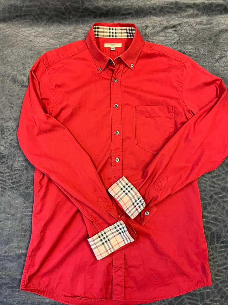Burberry London Heren Overhemd Rood Maat M, Kleding | Heren, Zo goed als nieuw, Halswijdte 39/40 (M), Ophalen of Verzenden, Burberry