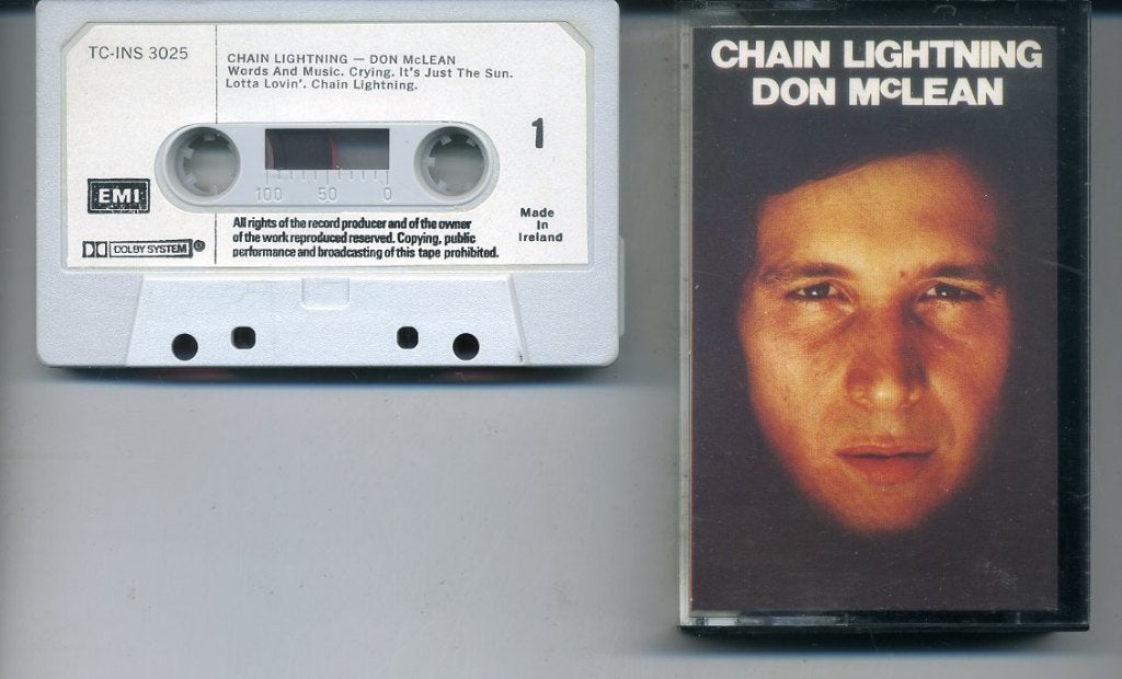 Don McLean – Chain Lightning 11 nrs cassette 1978 ZGAN, 1 bandje, Ophalen of Verzenden, Zo goed als nieuw, Origineel