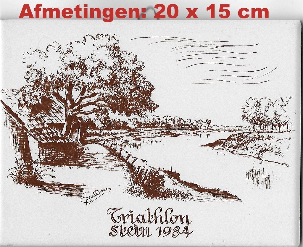 3 Tegeltjes Triathlon Stein ( 1980 - 1984 - 1985 ), Tegeltje, Ophalen of Verzenden, Zo goed als nieuw