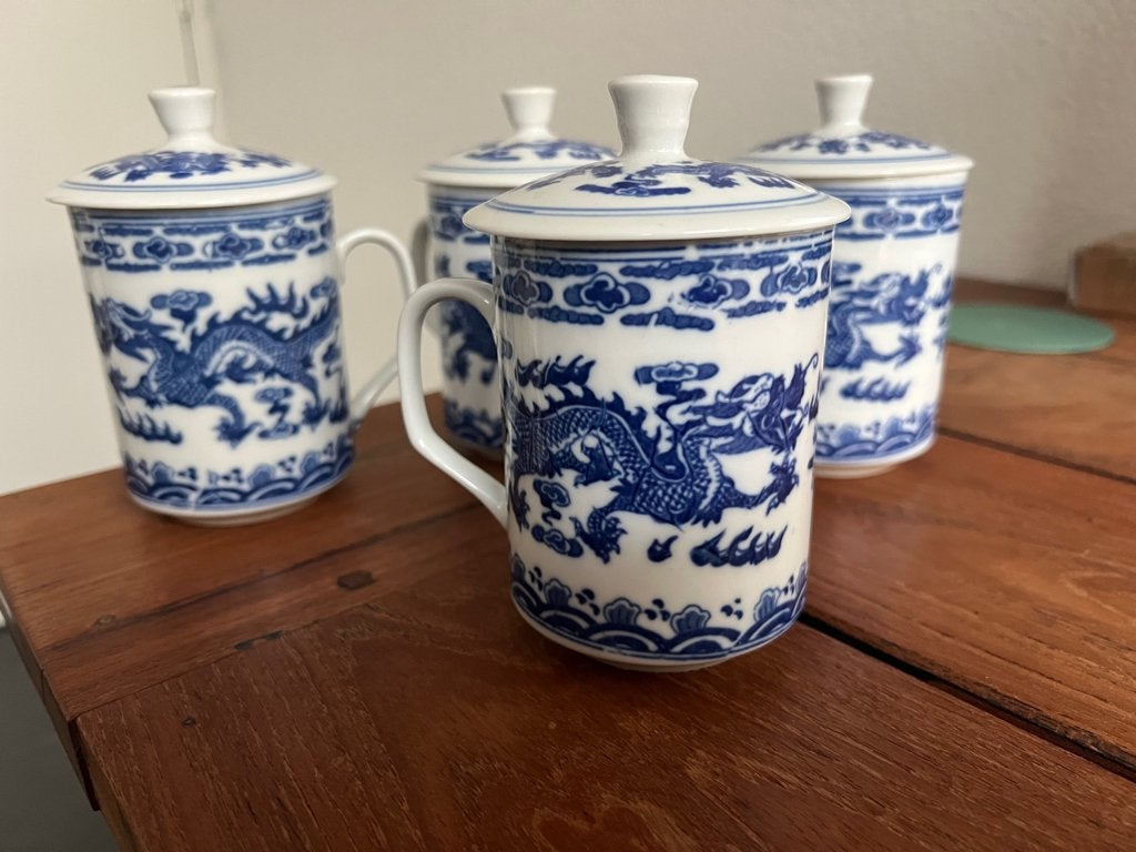 Chinees porselein vintage thee mok beker draak chinees blauw, Verburgt Vintage, Ophalen of Verzenden, Schipluidenlaan 20 5035KJ Tilburg