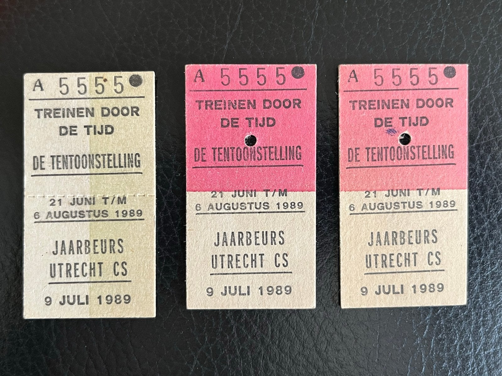 3x Treinen door de Tijd Tentoonstelling NS Tickets 1989, Ophalen of Verzenden, Gebruikt, Trein, Overige typen