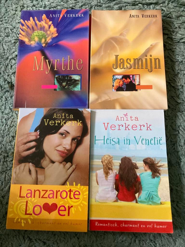 Anita Verkerk boeken: Myrrhe, Jasmijn, Lanzarote Lover, Heis, Ophalen of Verzenden, Gelezen, Nederland