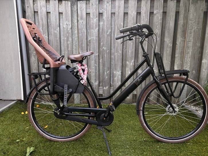 BSP Mamafiets met 7 versnellingen en Yepp zitje, Fietsen en Brommers, Fietsen | Dames | Damesfietsen, Gebruikt, Velgrem, Versnellingen