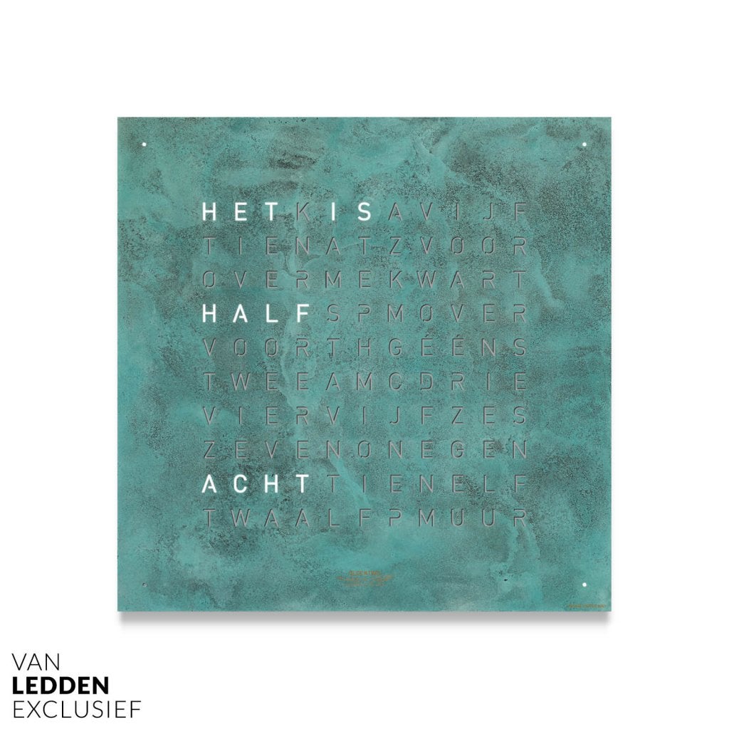 Qlocktwo Earth 45 Creator’s Edition Vintage Copper Woordklok, Wandklok, Nieuw, Ophalen of Verzenden, Qlocktwo
