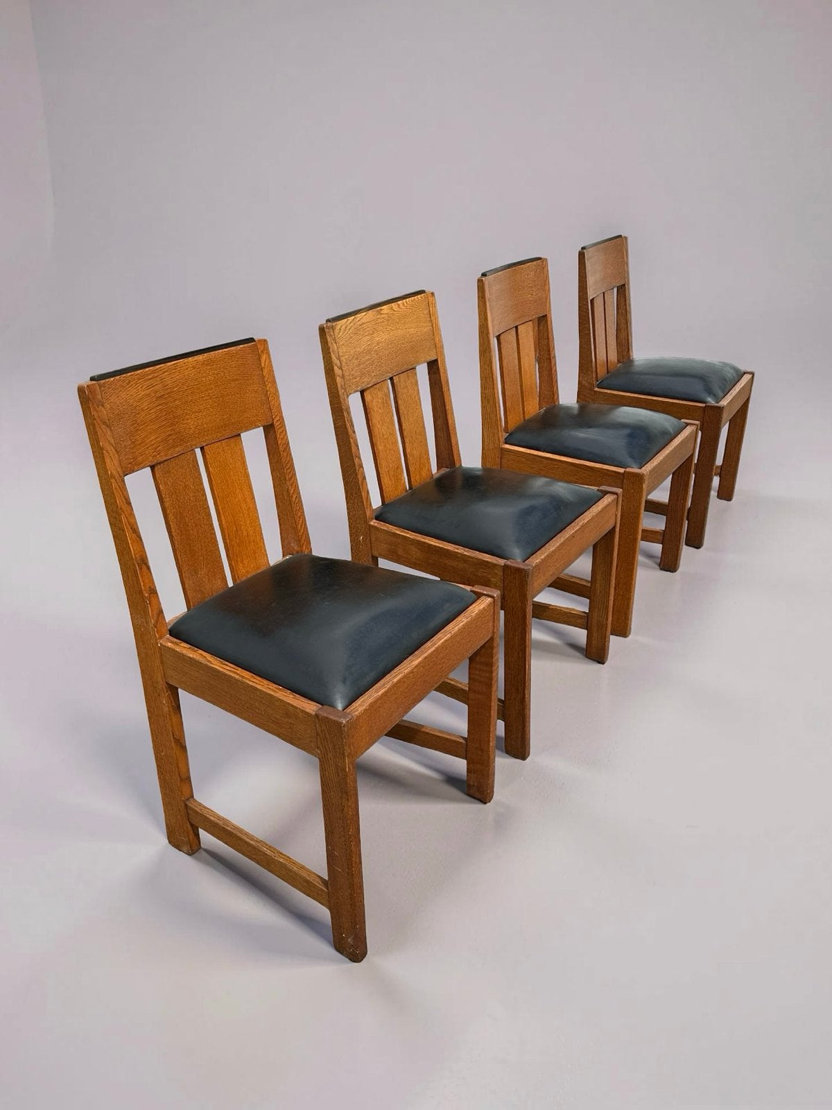 Art deco Vintage Eikenhouten Amsterdamse school stoelen, Ophalen of Verzenden