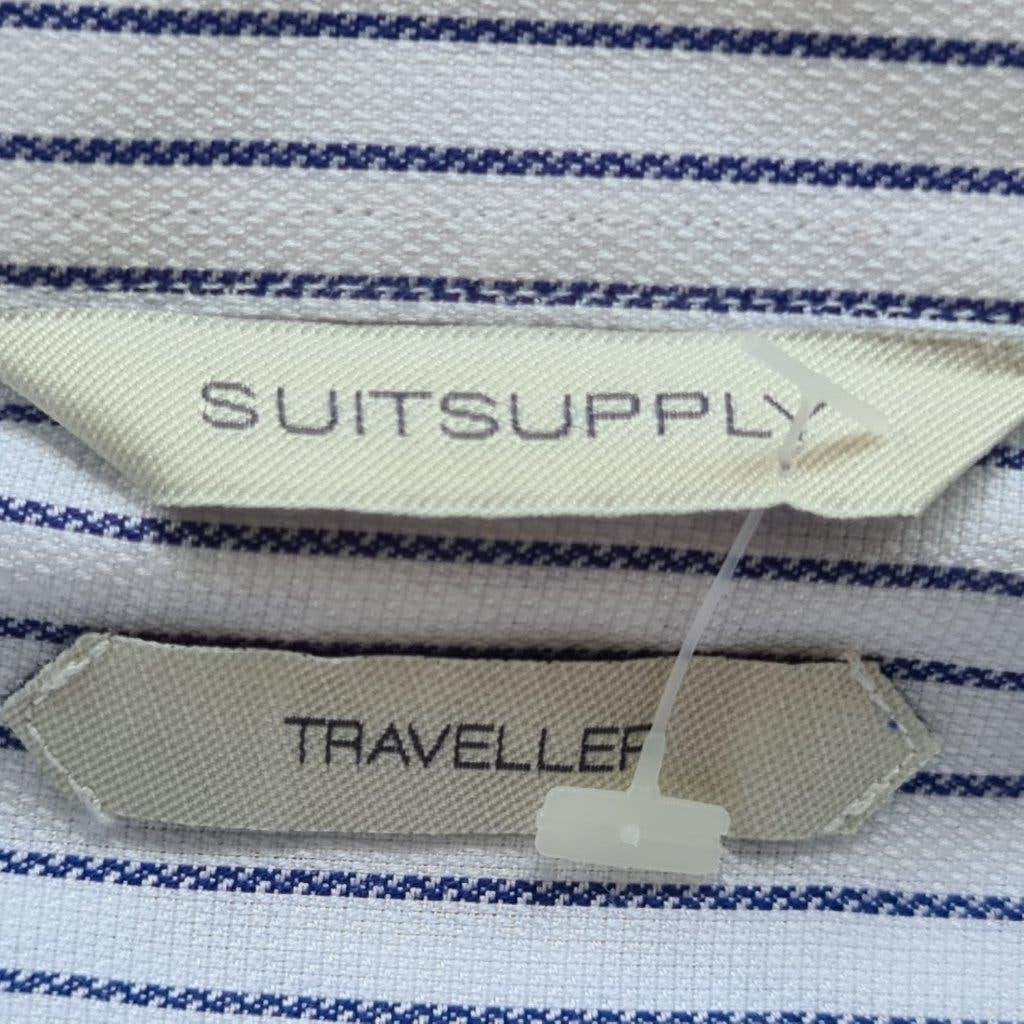 Nieuw Suitsupply overhemd met blauw witte kleur amat 41, Nieuw, Halswijdte 41/42 (L), Suitsupply, Verzenden