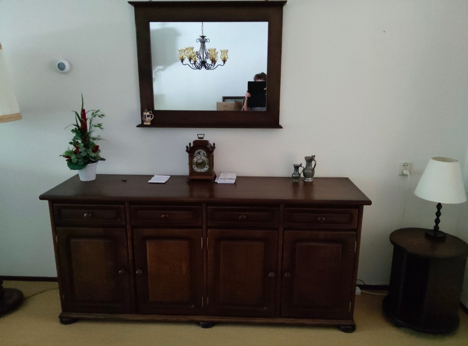 Prachtige eiken houten dressoir, Ophalen, Zo goed als nieuw, 25 tot 50 cm, 150 tot 200 cm
