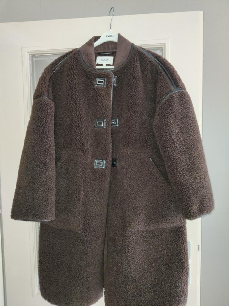 Ba&sh Milli coat teddy jas chocolate maat M, Kleding | Dames, Jassen | Winter, Zo goed als nieuw, Bruin, Ophalen of Verzenden
