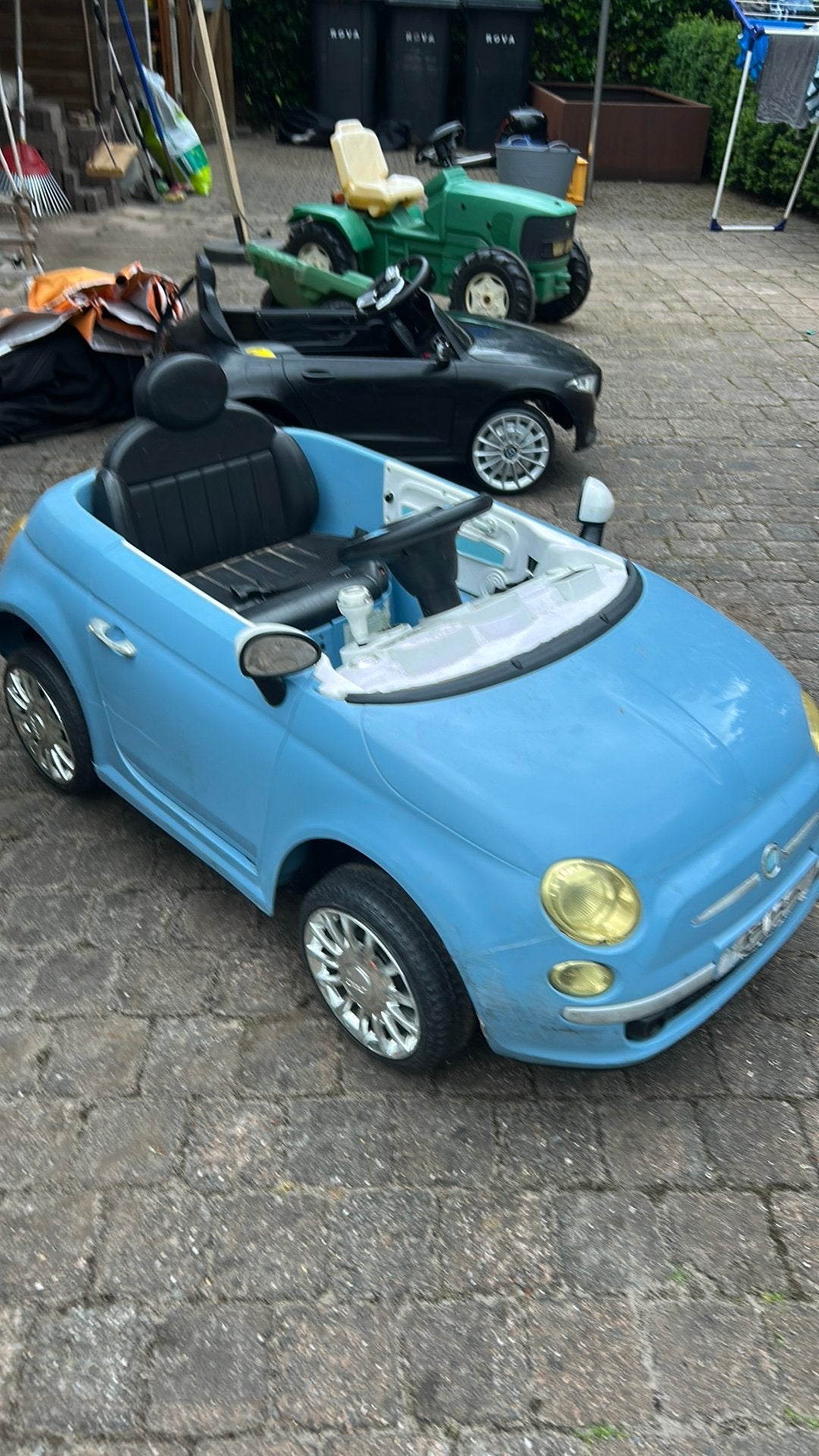 Elektrische kinderauto Fiat 500 blauw, Ophalen, Gebruikt